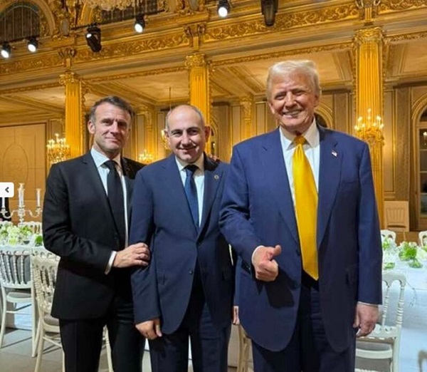 macron pashinian y trump